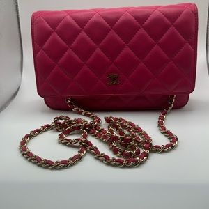 Chanel quilted wallet on chain purse